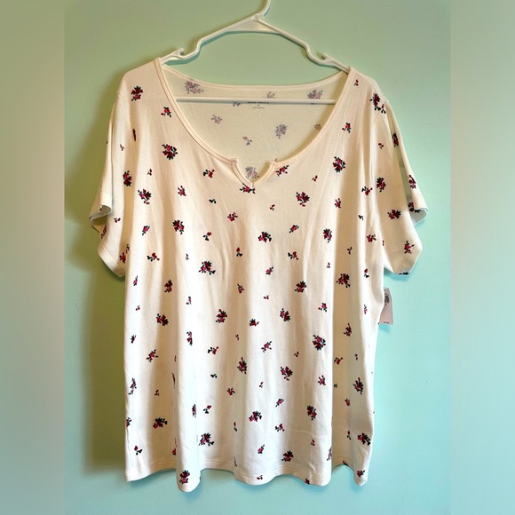 Floral Rib-Knit T-Shirt - Picture 3 of 7